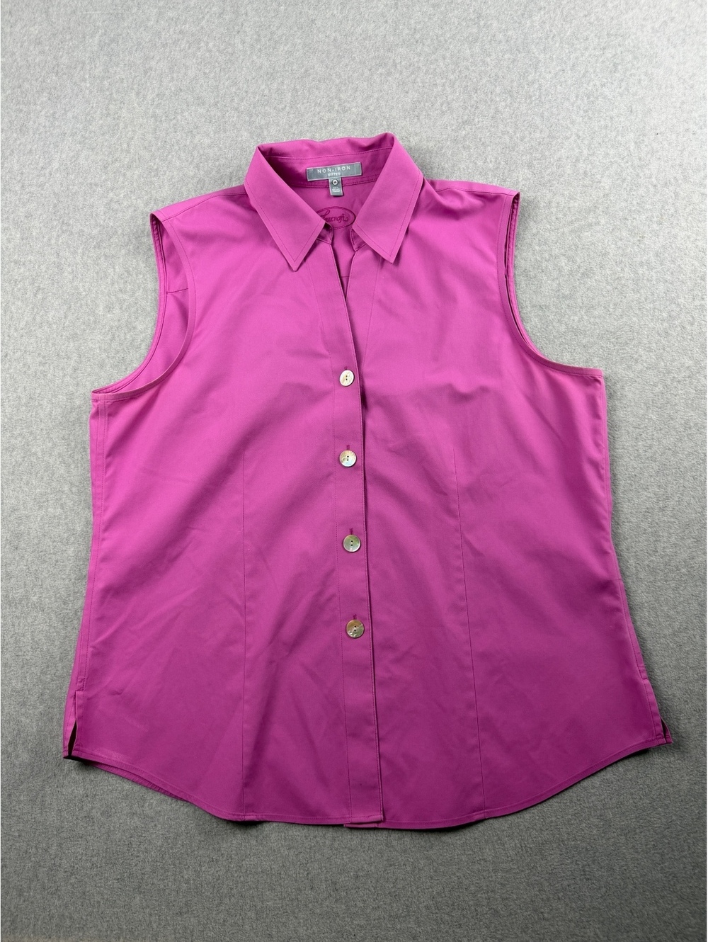 Foxcroft Non-Iron Sleeveless Button Front Shirt Cotton